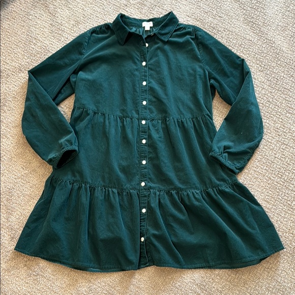 green emerald velvet dress Cue The Cocktails Corduroy Mini Dress in Hunter Green – Impressions Online  Boutique main image 0